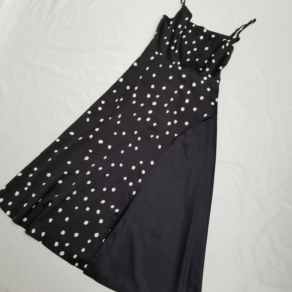 Foxiedox Black/White Chiffon A-Line Midi Dress NWT - Picture 6 of 8